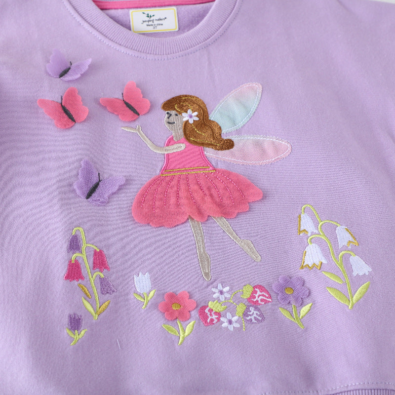 Mädchen Sweatshirt mit verzaubertem Feen- und Schmetterlingsdesign Drune