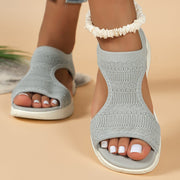 Damen ergonomische Freizeit-Sandalen mit elastischem Obermaterial und gepolstertem Fußbett Heidi-Mode