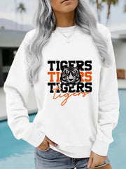 Damen Sweatshirt mit animalistischem Tiger-Design und lässigem Schnitt