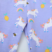 Mädchen Leggings mit fröhlichem Einhorn- und Obstmotiv Drune