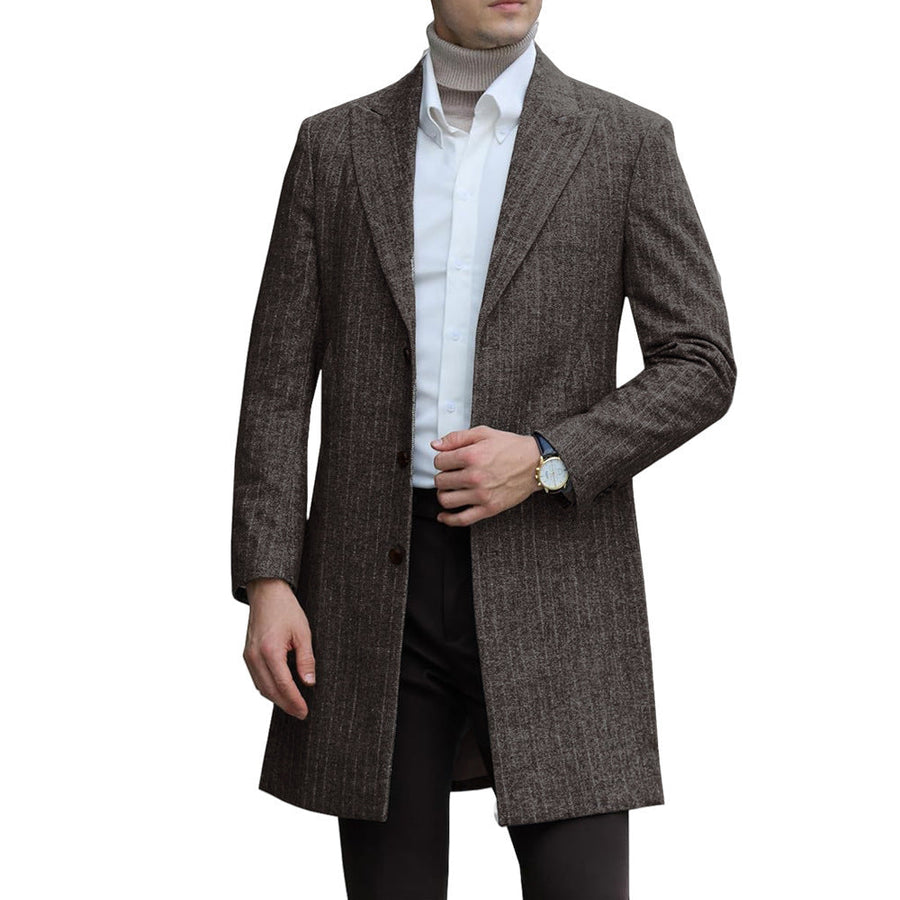 Herren eleganter Wollmantel mit luxuriösem Schnitt und praktischen Taschen Aliams