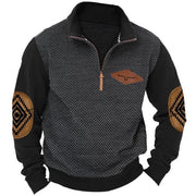 Herren vielseitiger Baumwollpullover mit strukturiertem Kragen Aliams