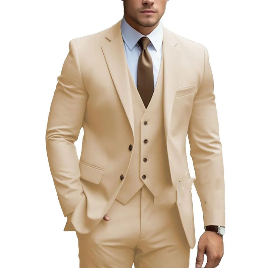 Eleganter Slim Fit Hochzeitsgastanzug für Herren | Jacke, Weste und Hose