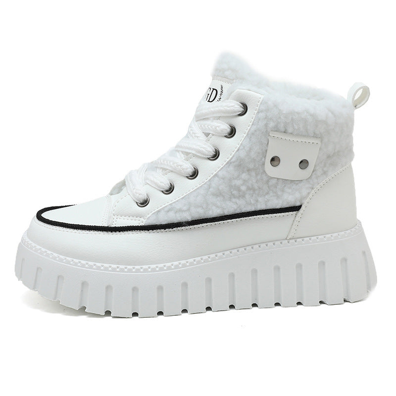 Damen Winterliche High-Top Sneakers mit kuscheligem Innenfutter und modischen Akzenten