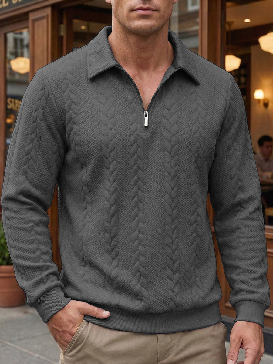 Eliyahu - Stylische Langarm Jacke Mit Halbem Reißverschluss