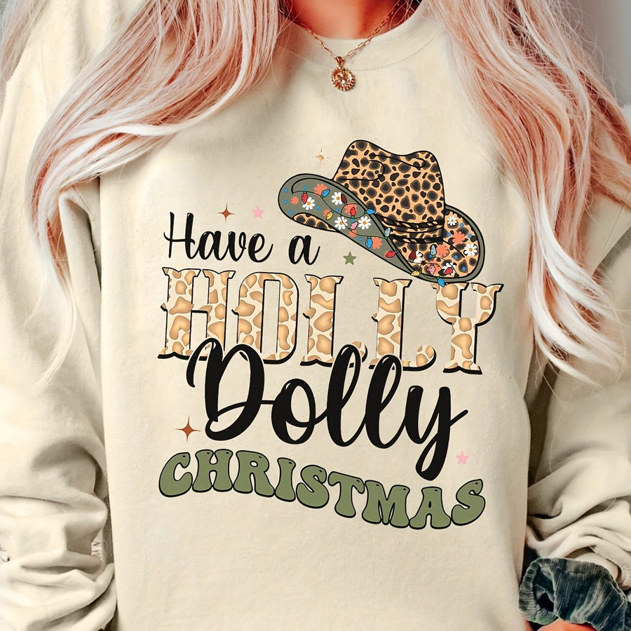 Damen Sweatshirt mit kreativem Weihnachten-Motiv und stylischem Schriftzug