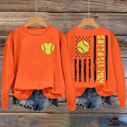 Damen Sweatshirt mit kreativem Softball-Design