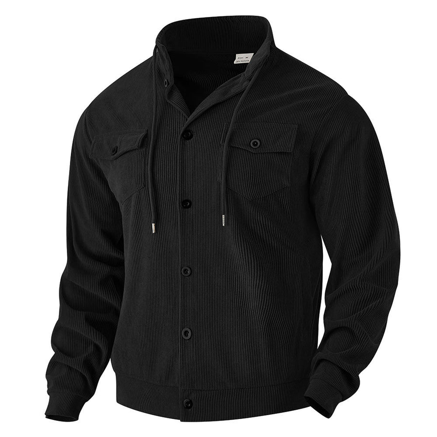 Herren cordjacke mit hochgeschlossenem Kragen und praktischen Pattentaschen Aliams