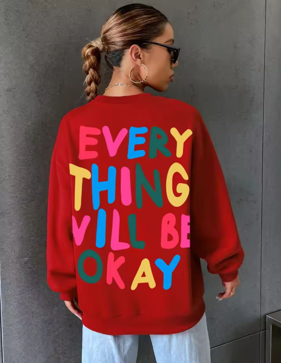 Damen Sweatshirt mit buntem Schriftzug