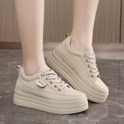 Damen modische Plateau Sneakers mit atmungsaktivem Obermaterial und sportlicher Sohle