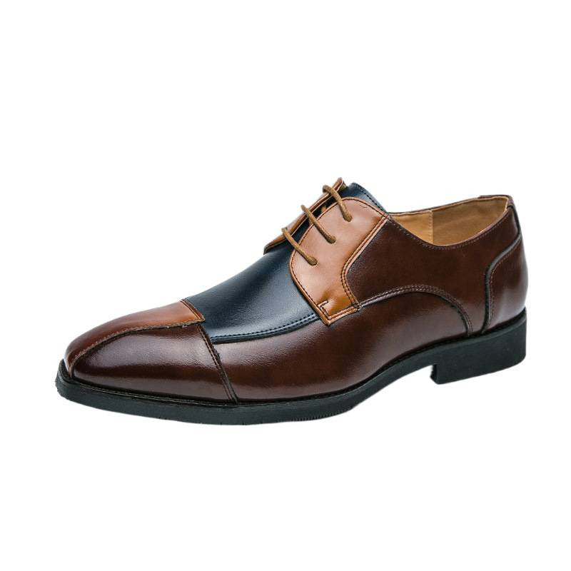 Herren Elegante Schnürschuhe mit zweifarbiger Lederoptik