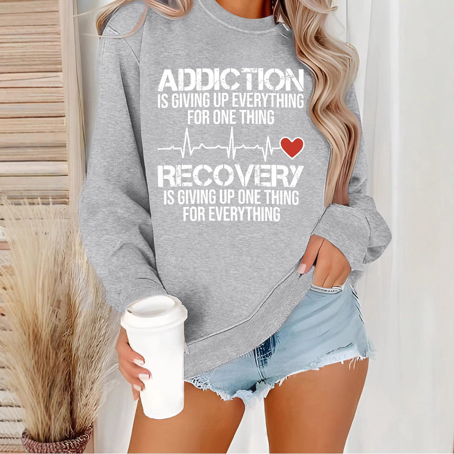 Damen Sweatshirt mit inspirierendem Druck und lässigem Schnitt