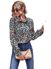 Damen Bluse mit floralem Druck und modischem Puffärmel