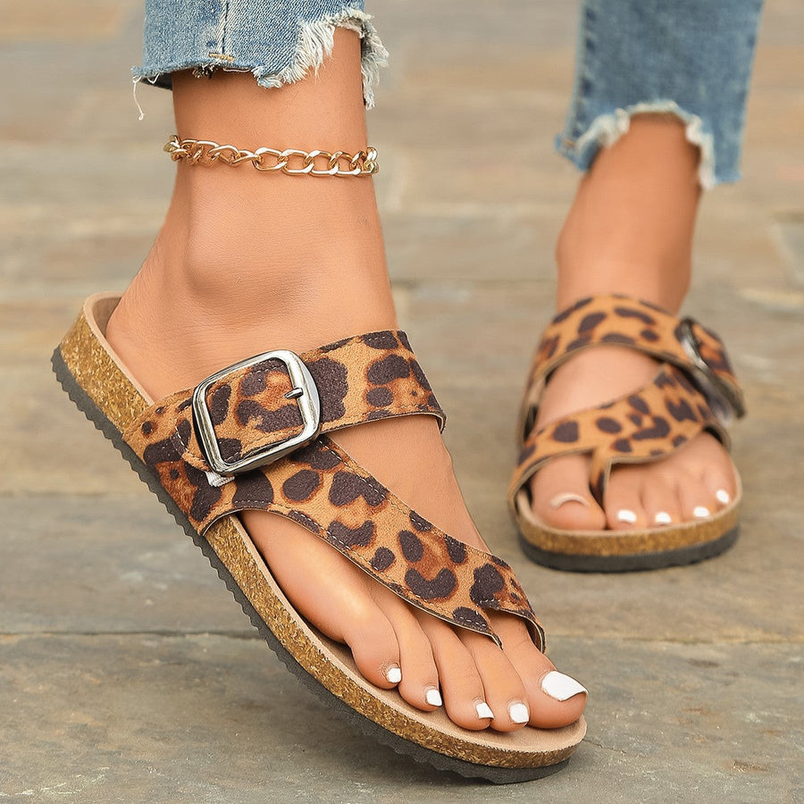 Damen Zehentrenner-Sandalen mit geflochtenen Riemen und rutschfester Sohle Heidi-Mode