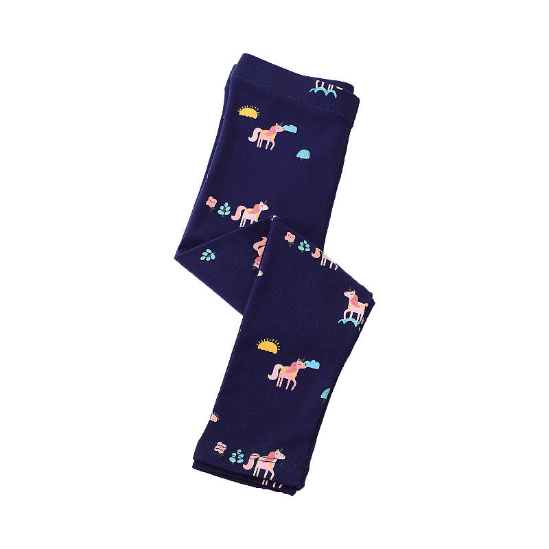 Mädchen Leggings mit buntem Einhorn-Design Drune