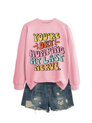 Damen Sweatshirt mit fröhlichem Comic-Slogan und lässigem Schnitt