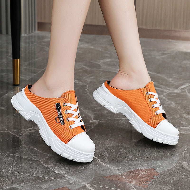 Damen Slip-On Sneakers mit modischem Reißverschluss und bequemem Fußbett