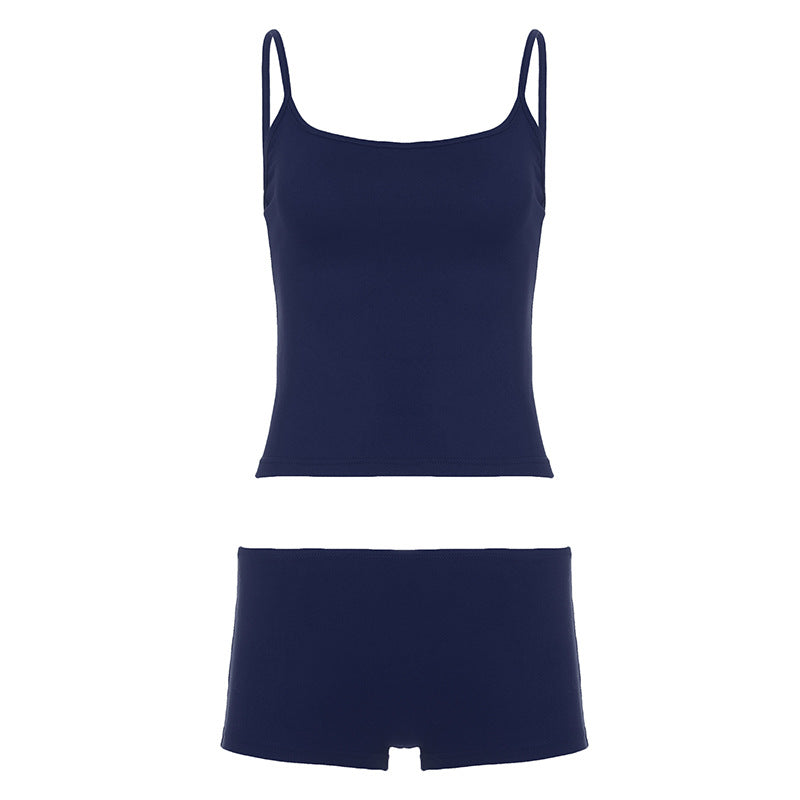 Damen Unterwäsche-Set mit Spaghettiträgern und bequemen Shorts Drune