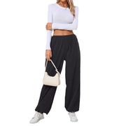 Damen Bequeme Freizeithose mit Tunnelzug und weitem Bein