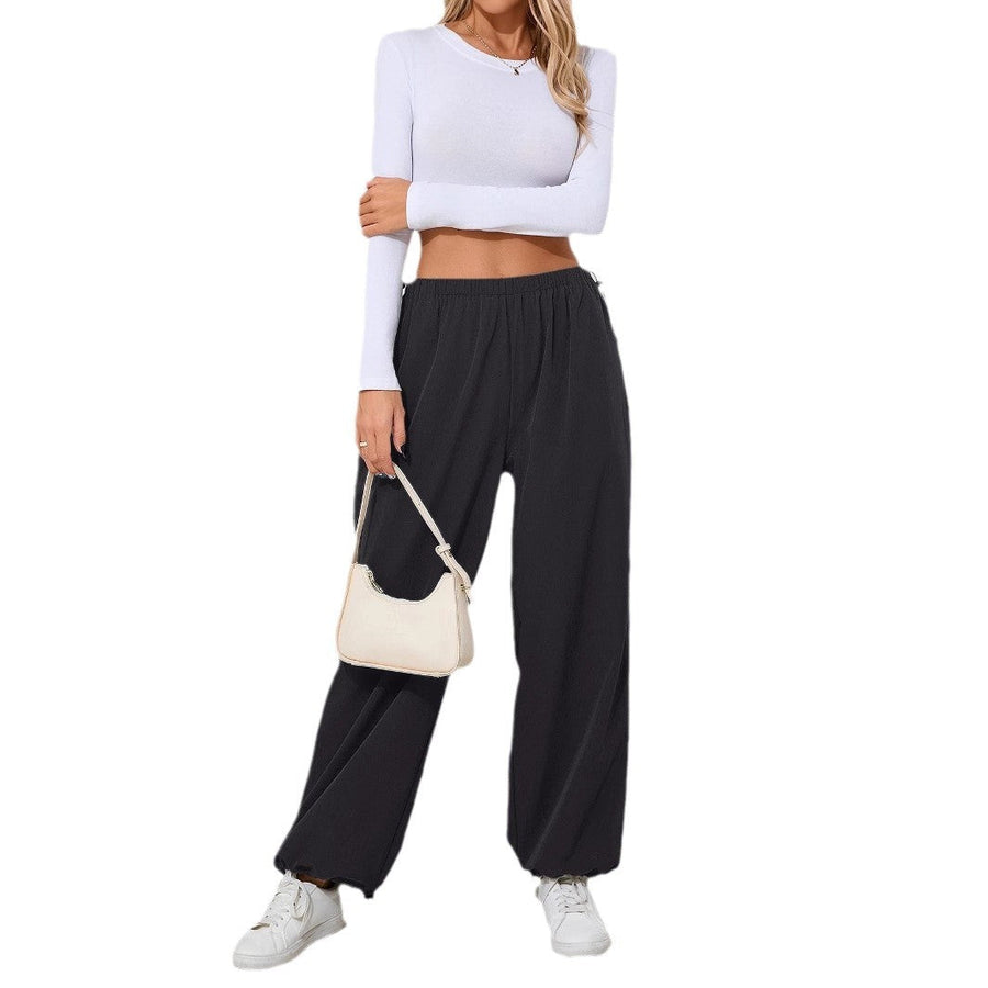 Damen Bequeme Freizeithose mit Tunnelzug und weitem Bein