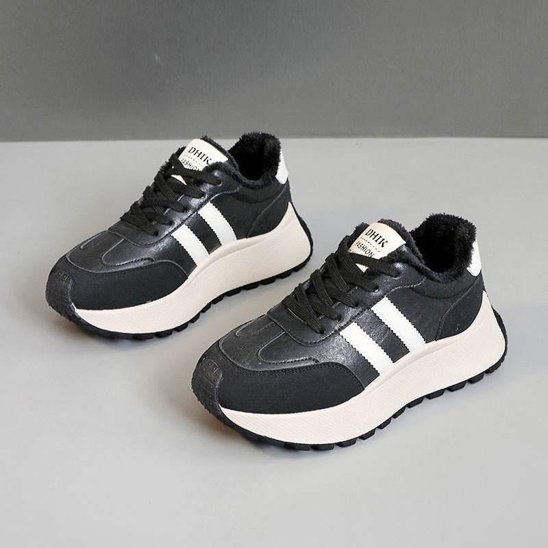 Damen Komfortable und warme High-Top Sneakers mit Fleece-Innenfutter