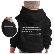 Damen Kapuzenpullover mit motivierendem Schriftzug und lässigem Schnitt