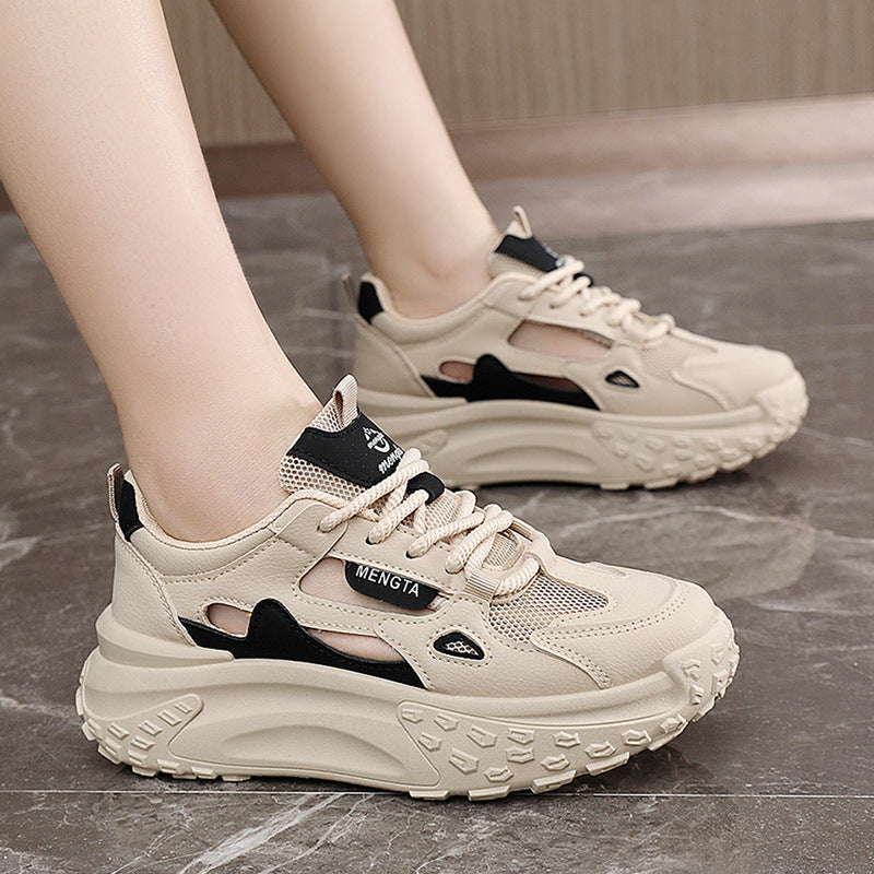 Damen sportliche Chunky Sneakers mit atmungsaktiven Netzeinsätzen und dämpfender Sohle