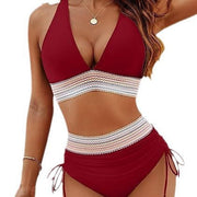 Damen Hochtaillierter Bikini mit schickem Cut-Out und verstellbaren Trägern Heidi-Mode
