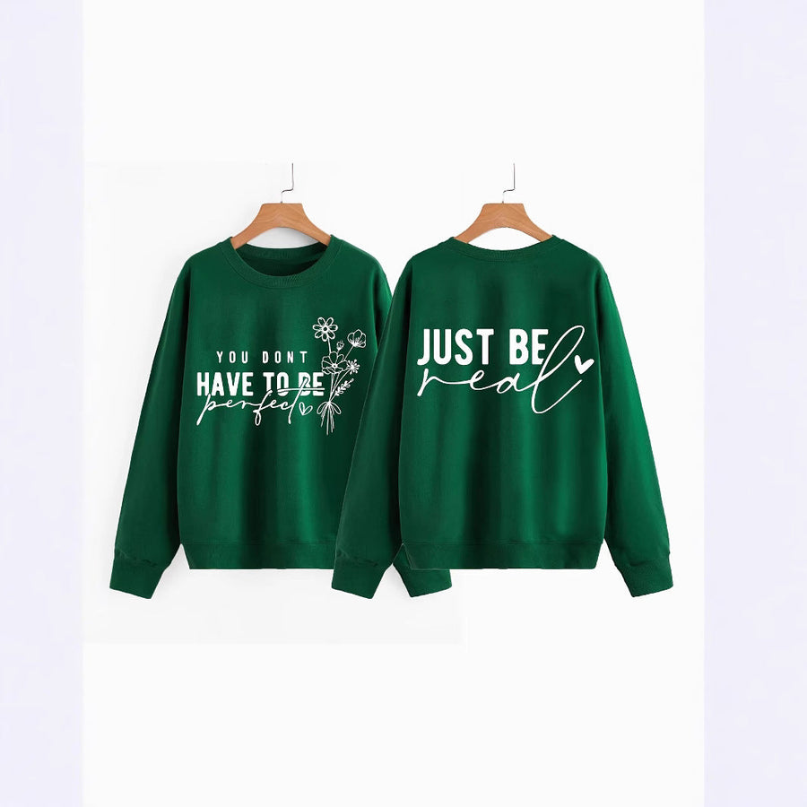 Damen lässiger Pullover mit inspirierenden Botschaften