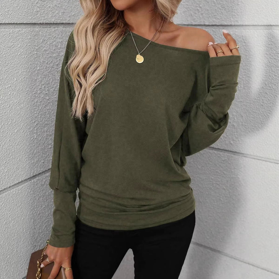 Damen Lässiges Langarmshirt mit weitem Schnitt und eleganter Silhouette