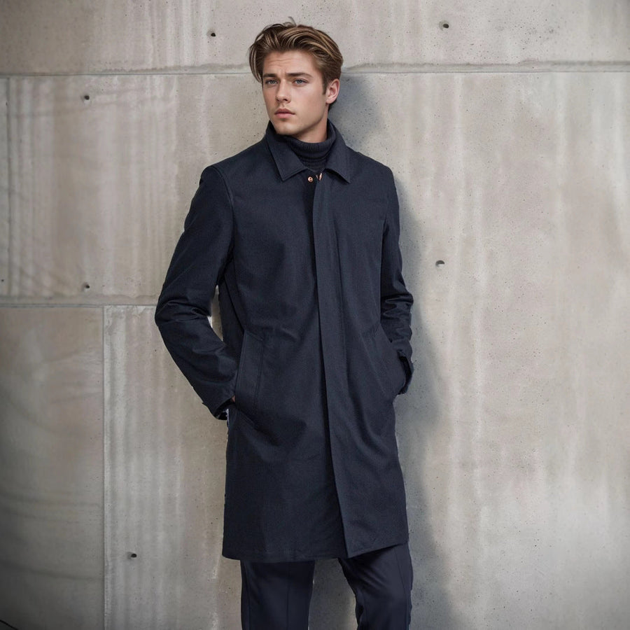 Herren zeitlos eleganter Mantel mit praktischen Taschen Aliams