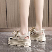 Damen Sportliche Plateau-Sneakers mit funkelnden Akzenten und trendigem Design