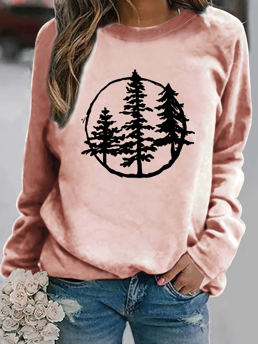 Damen Sweatshirt mit coolem Naturmotiv und lässigem Schnitt