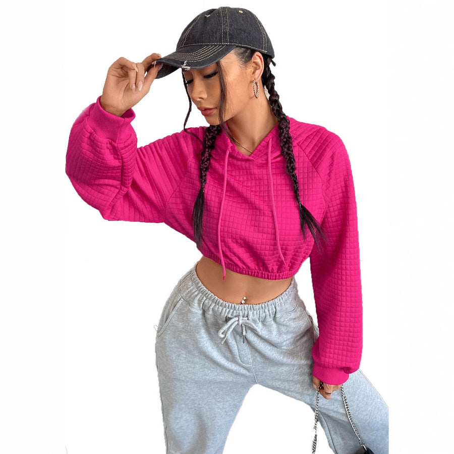 Damen cropped Hoodie mit strukturiertem Design