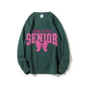 Damen Sweatshirt mit Abschlussjahr und dekorativem Schleifendesign
