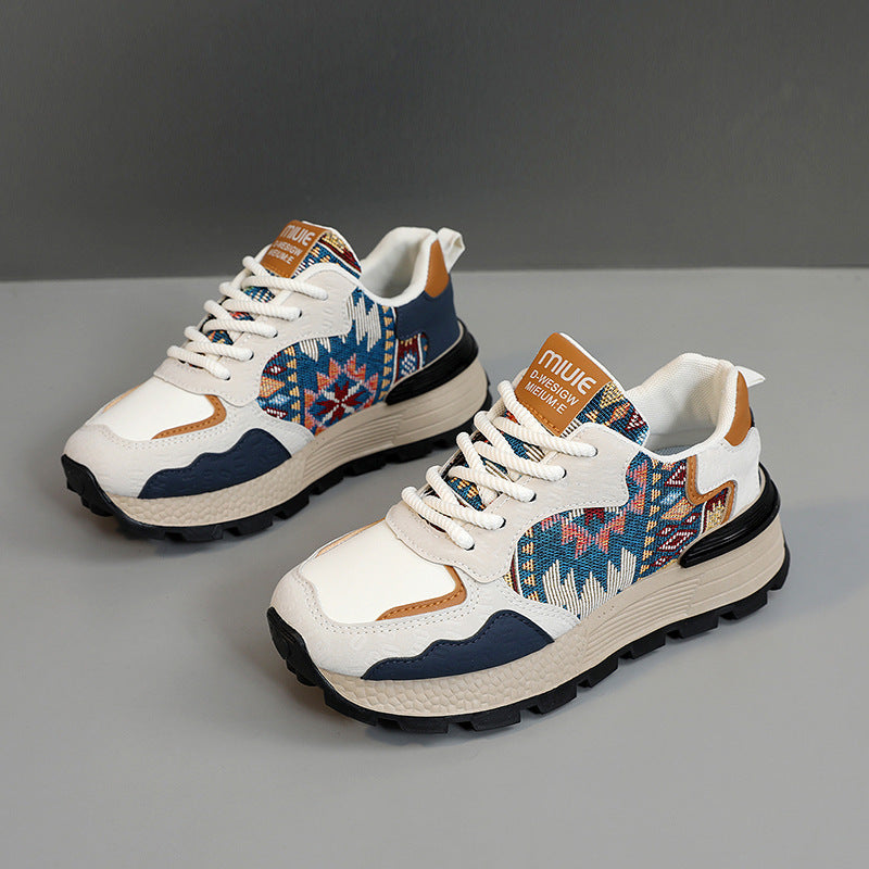 Damen Sportliche Sneakers mit einzigartigem Tribal-Muster und atmungsaktiver Mesh-Oberfläche