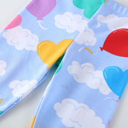 Mädchen Leggings mit fröhlichem Herz- und Wolkenmotiv Drune