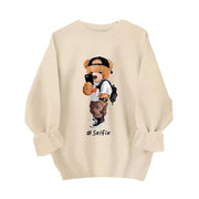 Damen Sweatshirt mit künstlerischem Bärendesign und lässigem Schnitt