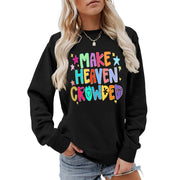 Damen Sweatshirt mit buntem Motiv und verspieltem Schriftzug
