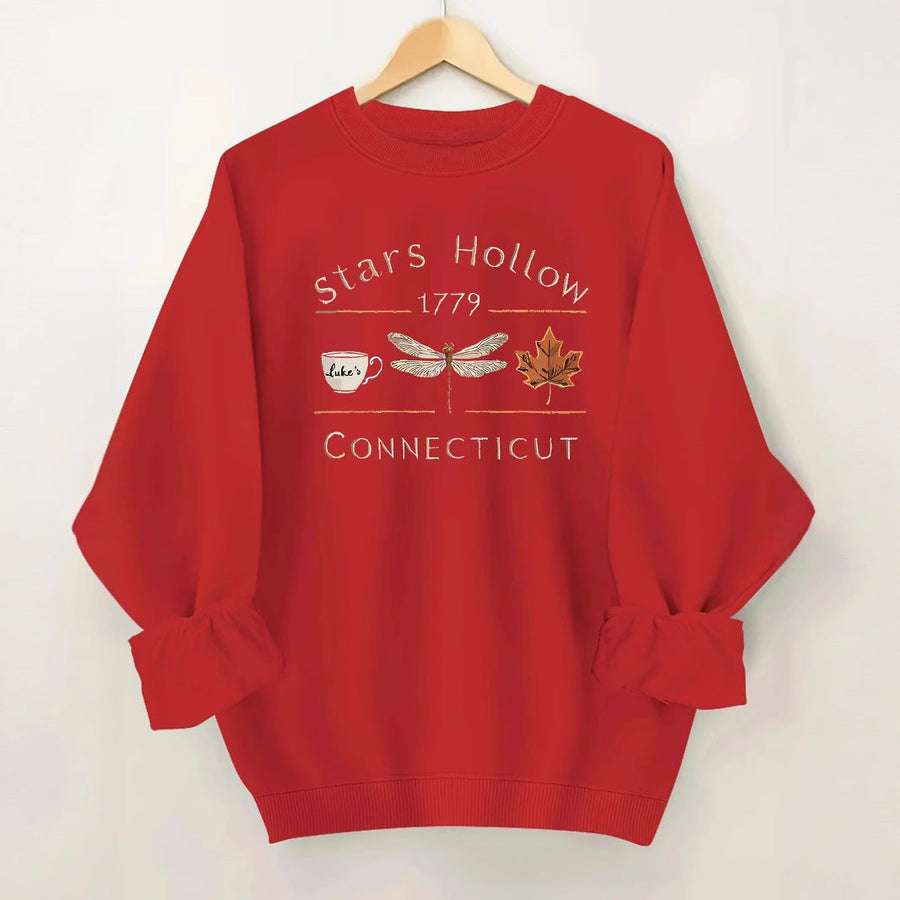 Damen Sweatshirt mit kreativem Stars Hollow Motiv
