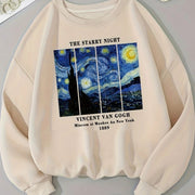 Damen Sweatshirt mit künstlerischem Van Gogh Motiv und modernem Druck