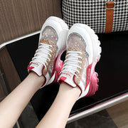 Damen Sportliche Sneakers mit schimmernden Akzenten und bequemer Dämpfung