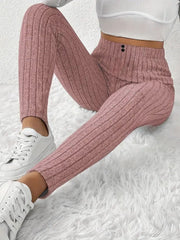 Damen Hochtaillierte Rippstrickleggings