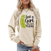 Damen Sweatshirt mit humorvollem Gurkenmotiv und lässigem Schnitt