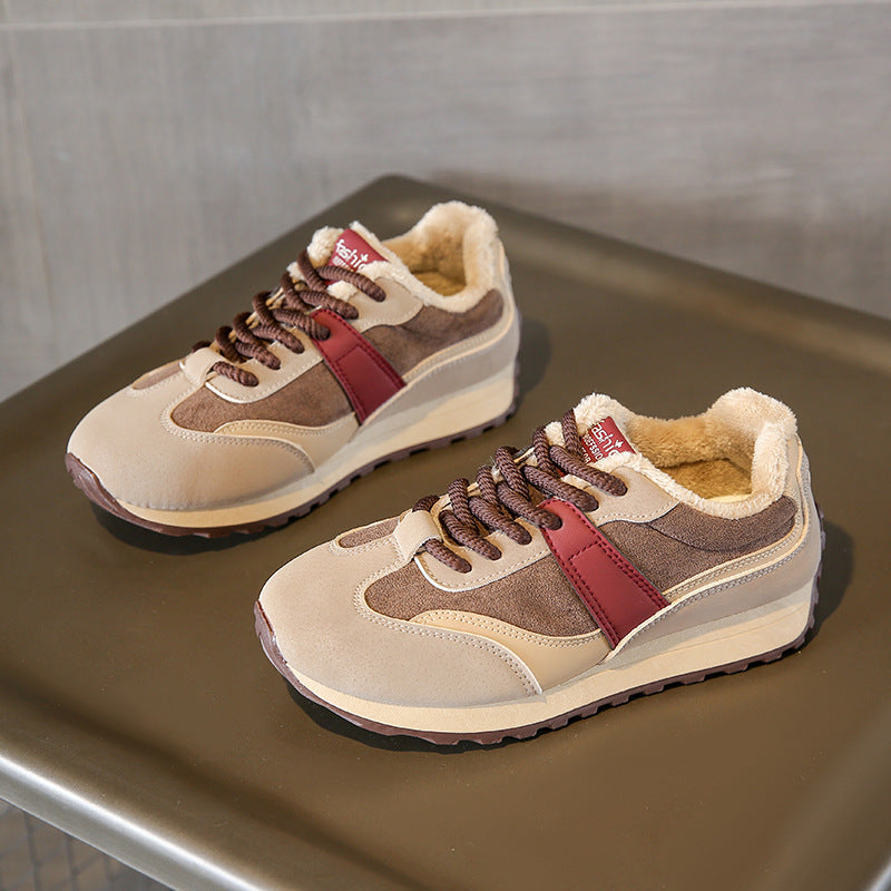 Damen Komfortable Winter Sneakers mit weichem Fleecefutter