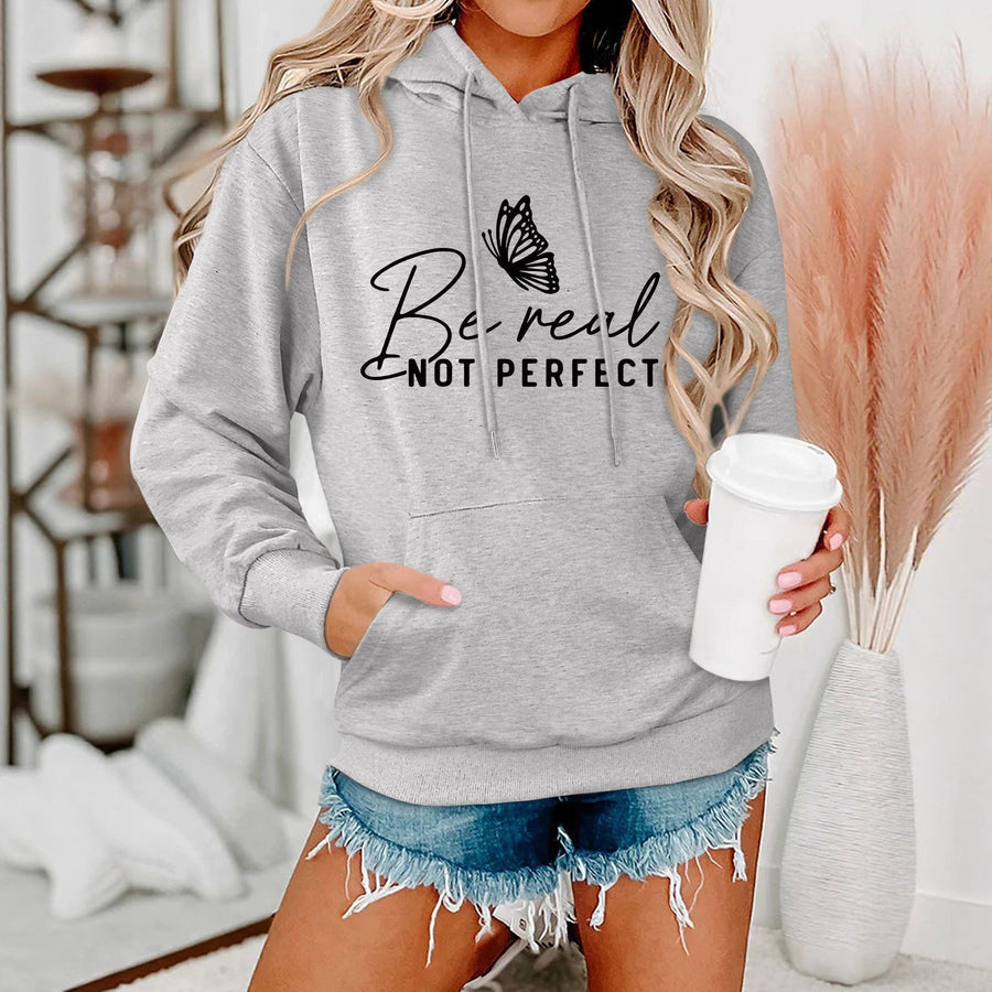 Damen Kapuzenpullover mit kreativem Motiv und bequemer Schnittführung
