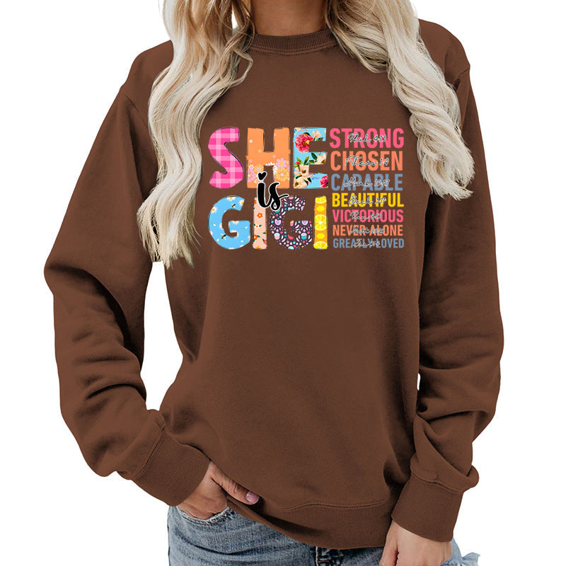 Damen Sweatshirt mit inspirierendem Text-Design
