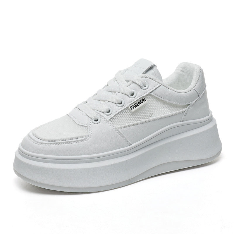 Damen modische Plateau Sneakers mit atmungsaktivem Netzmaterial und schockabsorbierender Sohle