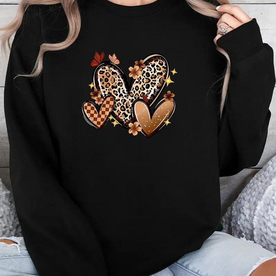 Damen Sweatshirt mit attraktiven Herzmotiven
