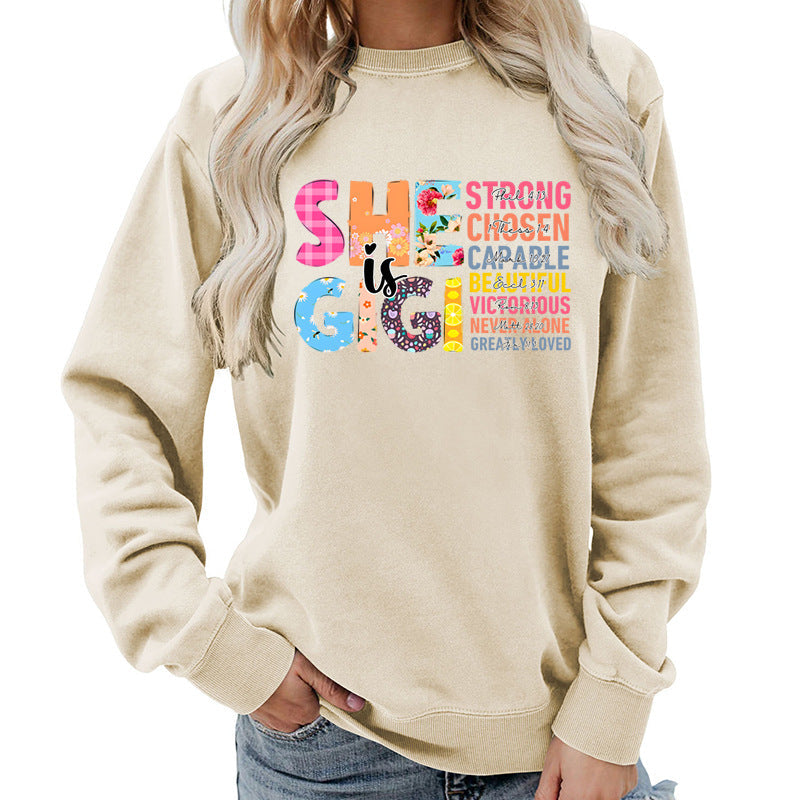Damen Sweatshirt mit inspirierendem Text-Design